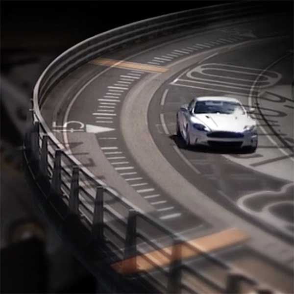 Motion graphics composite of Aston Martin's DBS and LeCoultre’s limited edition watch, the AMVOX2.